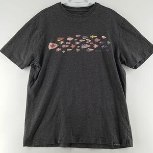 Merrell Graphic Tee Shirt Women Size Medium Organic Cotton Grey Short Sleeve